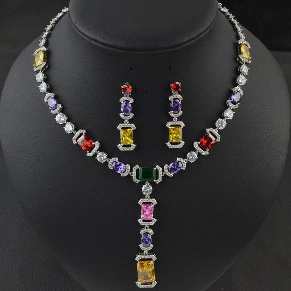 earrings & necklace beautiful white/red/green/blue/yellow/multicolor square shape zircon jewelry set,fashion earring set, Silver
earrings & necklace beautiful white/red/green/blue/yellow/multicolor square shape zircon jewelry set,fashion earring set, Silver