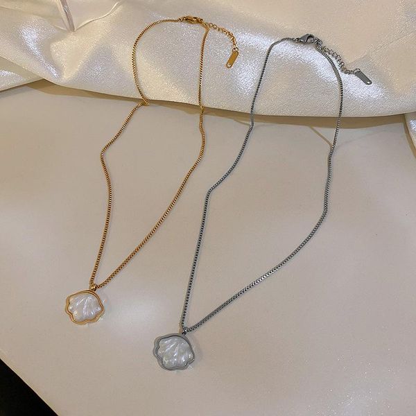 pendant necklaces minar simple white shell necklace for women gold silver color titanium steel thin chain accessories gifts
pendant necklaces minar simple white shell necklace for women gold silver color titanium steel thin chain accessories gifts