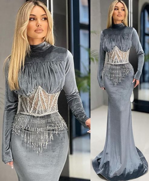 2022 plus size arabic aso ebi grey mermaid velvet prom dresses beaded crystals evening formal party second reception birthday engagement gow, Black
2022 plus size arabic aso ebi grey mermaid velvet prom dresses beaded crystals evening formal party second reception birthday engagement gow, Black