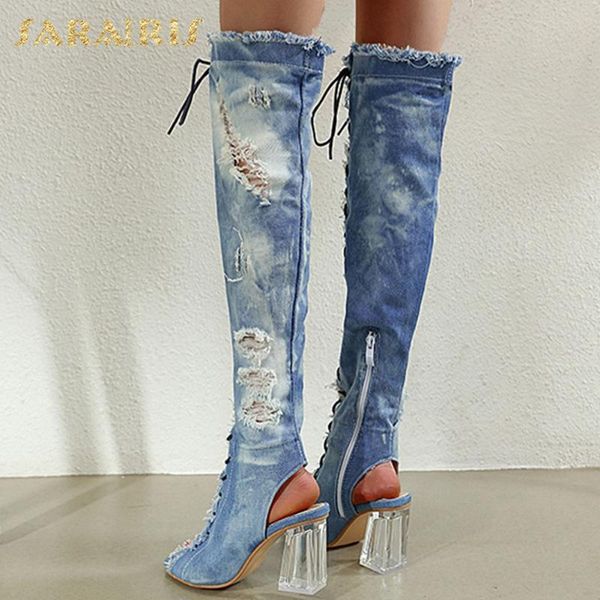 boots sarairis 2021 design denim peep toe summer shoes woman female square high heels over the knee women, Black
boots sarairis 2021 design denim peep toe summer shoes woman female square high heels over the knee women, Black
