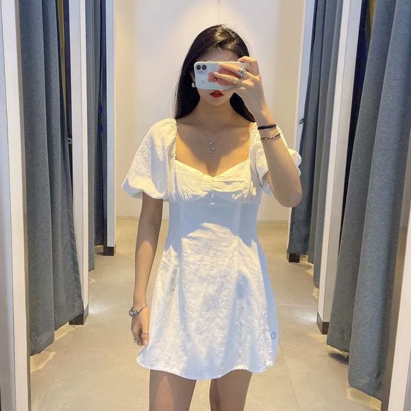 casual dresses 2021 summer female square neck open back ed in short sleeve europe and the unit states lady, Black;gray
casual dresses 2021 summer female square neck open back ed in short sleeve europe and the unit states lady, Black;gray