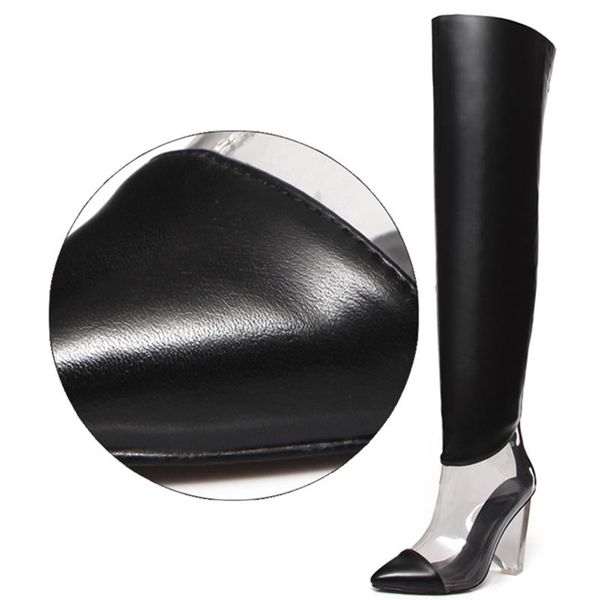 boots transparent zipper over the knee woman pointed toe crystal high pump big size thigh pvc long shoes tall fashion, Black
boots transparent zipper over the knee woman pointed toe crystal high pump big size thigh pvc long shoes tall fashion, Black