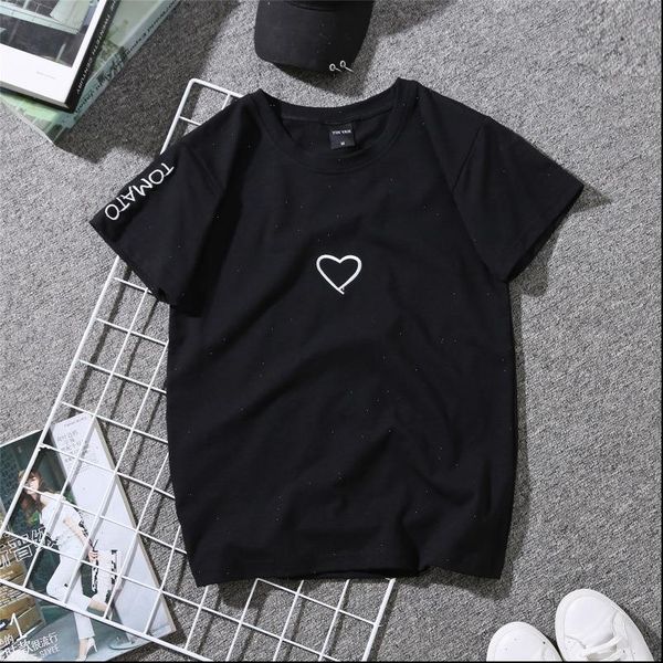women t shirt summer couples lovers for casual white tshirt love heart embroidery print female
women t shirt summer couples lovers for casual white tshirt love heart embroidery print female