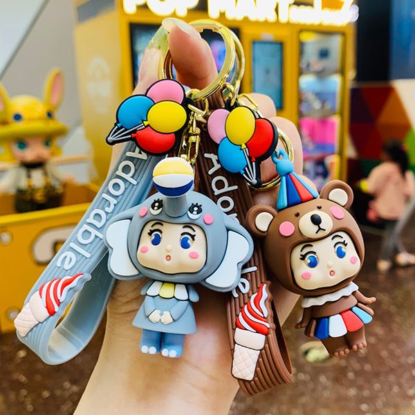 keyring keychain circus doll bear elephant creative cartoon exquisite key chain female cute personality bag pendant, Silver
keyring keychain circus doll bear elephant creative cartoon exquisite key chain female cute personality bag pendant, Silver