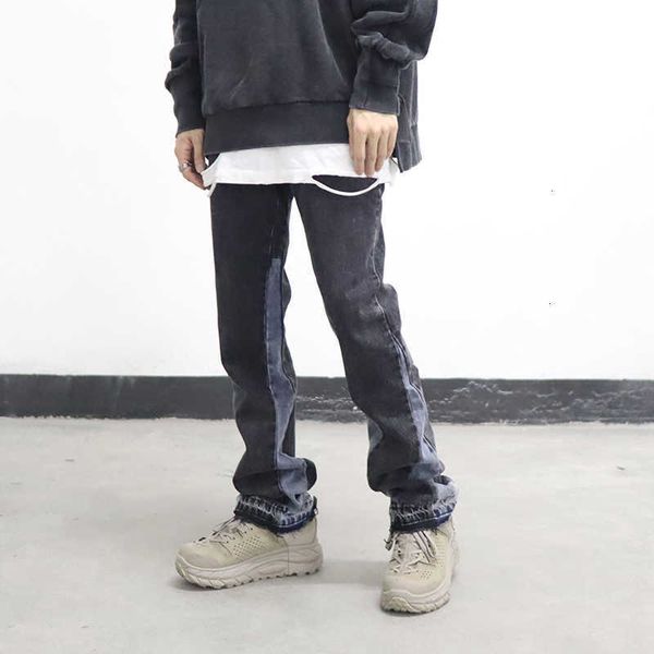 men's jeans high street washed color combine worn micro-burnt straight-line patched retro casual denim hip hop fkwd bkpc, Blue
men's jeans high street washed color combine worn micro-burnt straight-line patched retro casual denim hip hop fkwd bkpc, Blue