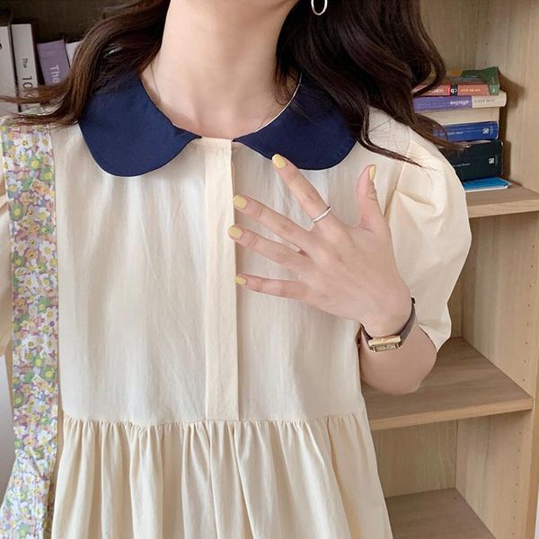 casual dresses korean chic dress french color matching baby collar loose pleated waist thin bubble sleeve long skirt girl, Black;gray
casual dresses korean chic dress french color matching baby collar loose pleated waist thin bubble sleeve long skirt girl, Black;gray