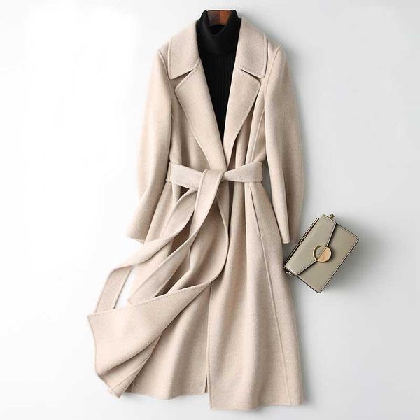 2021women cashmere long coat elegant turn down collar woolen with belt open stitch design winter warm women's wool & blends, Black
2021women cashmere long coat elegant turn down collar woolen with belt open stitch design winter warm women's wool & blends, Black