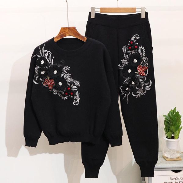 women's tracksuits 2021 winter 2 pieces sweater suits embroidery knitted + pants set women two piece, Gray
women's tracksuits 2021 winter 2 pieces sweater suits embroidery knitted + pants set women two piece, Gray