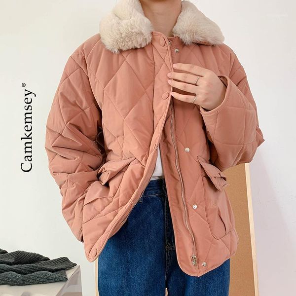 women's down & parkas chic faux fur collar fall winter coats women 2021 brief solid warm cotton padded argyle jackets, Black
women's down & parkas chic faux fur collar fall winter coats women 2021 brief solid warm cotton padded argyle jackets, Black