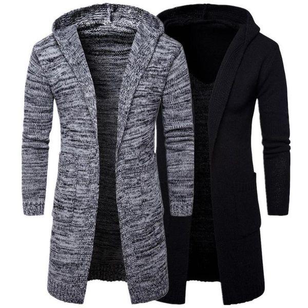 men's wool & blends men long hooded sweatercoat male solid color autumn outerwear casual cardigans knitwear knitted cardigan coat, Black
men's wool & blends men long hooded sweatercoat male solid color autumn outerwear casual cardigans knitwear knitted cardigan coat, Black