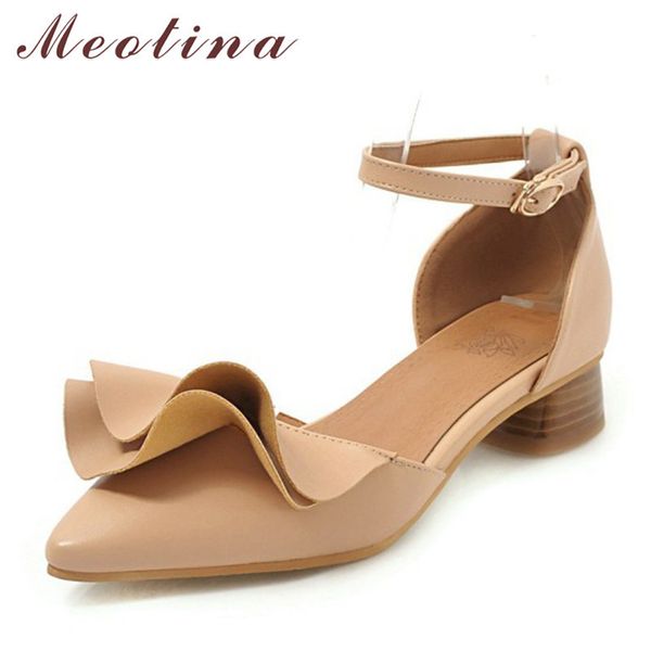 meotina ankle strap women shoes ruffles mid heel pumps pointed toe block heels buckle female footwear summer beige big size 45 210520, Black
meotina ankle strap women shoes ruffles mid heel pumps pointed toe block heels buckle female footwear summer beige big size 45 210520, Black