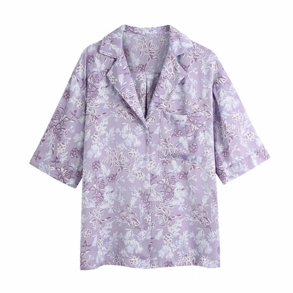 summer women floral print violet shirt female tailored collar short sleeve blouse casual lady loose blusas s8807 210430, White
summer women floral print violet shirt female tailored collar short sleeve blouse casual lady loose blusas s8807 210430, White