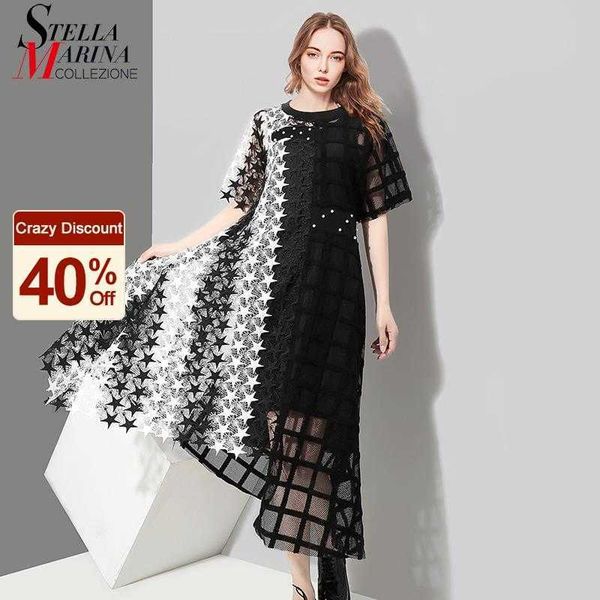 summer woman black white transparent stylish lace dress hollow out lady night party asymmetrical club dress robe femme 3517 210719, White;black
summer woman black white transparent stylish lace dress hollow out lady night party asymmetrical club dress robe femme 3517 210719, White;black