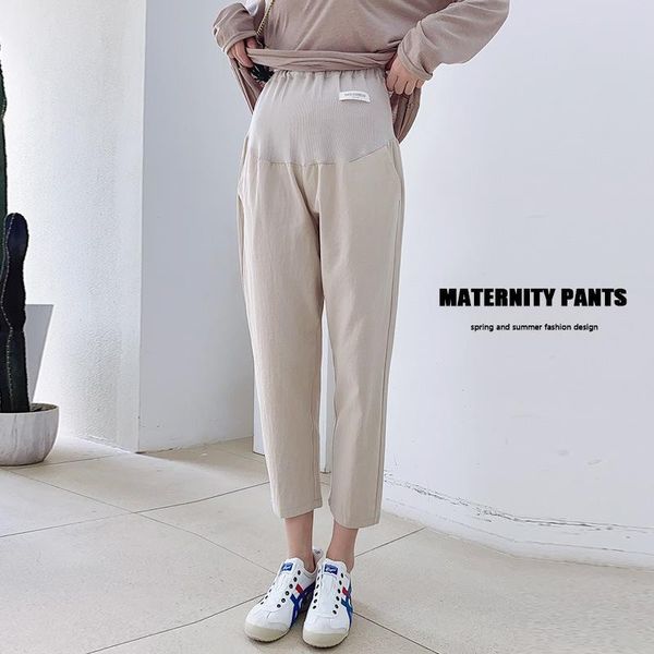 maternity bottoms ankle-length pants for pregnant woman loose abdomen adjustable extension strap pregnancy clothes commuter slacks, White
maternity bottoms ankle-length pants for pregnant woman loose abdomen adjustable extension strap pregnancy clothes commuter slacks, White