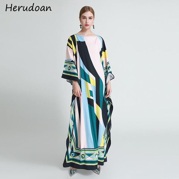 herudoan fashion runway autumn floor-length dress women o-neck batwing sleeve print vintage loose long robe gown casual dresses, Black;gray
herudoan fashion runway autumn floor-length dress women o-neck batwing sleeve print vintage loose long robe gown casual dresses, Black;gray