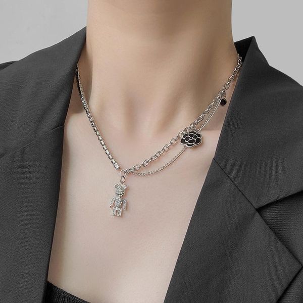 pendant necklaces vsnow hiphop cute asymmetric little bear flower necklace for women girls chunky chain metal rhinestone jewelry, Silver
pendant necklaces vsnow hiphop cute asymmetric little bear flower necklace for women girls chunky chain metal rhinestone jewelry, Silver
