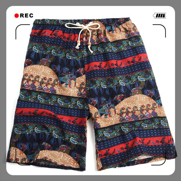 2021 soccer shorts summer style cotton and linen printed big pants beach men's loose hamsik eee444, Black;red
2021 soccer shorts summer style cotton and linen printed big pants beach men's loose hamsik eee444, Black;red