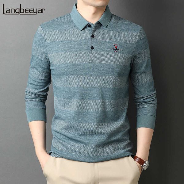 high end fashion brand striped designer embroidery casual turn down collar long sleeve polo shirts men men clothes 210707, White;black
high end fashion brand striped designer embroidery casual turn down collar long sleeve polo shirts men men clothes 210707, White;black