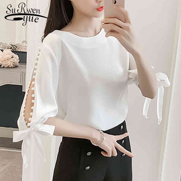 summer pearl sleeve sweet women blouses shirt white pink korean chiffon bow fresh female blusas 0359 40 210521
summer pearl sleeve sweet women blouses shirt white pink korean chiffon bow fresh female blusas 0359 40 210521