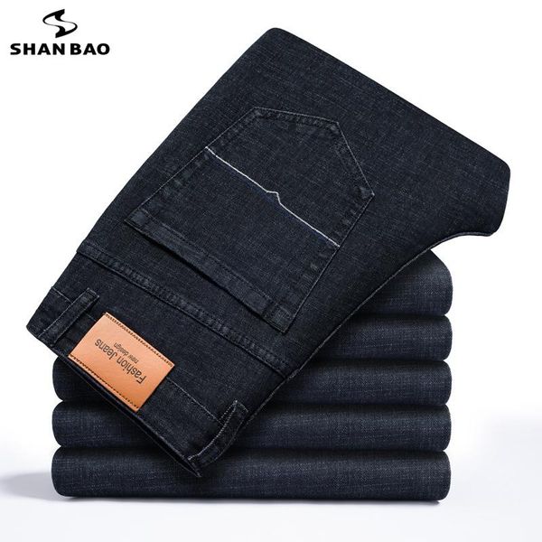 men's jeans shan bao 2021 autumn brand straight loose black classic style business casual young mid-high-waist denim, Blue
men's jeans shan bao 2021 autumn brand straight loose black classic style business casual young mid-high-waist denim, Blue