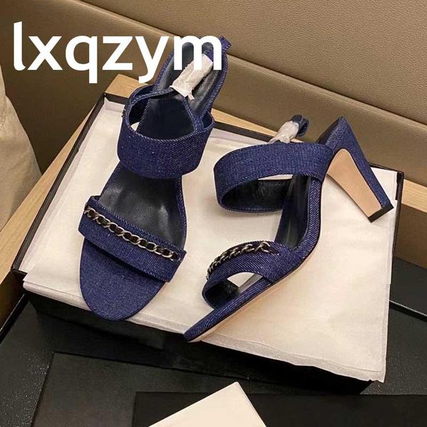 sandals chain decor women jean high heels open toe genuine leather slides summer shoes designer fashion shoe, Black
sandals chain decor women jean high heels open toe genuine leather slides summer shoes designer fashion shoe, Black
