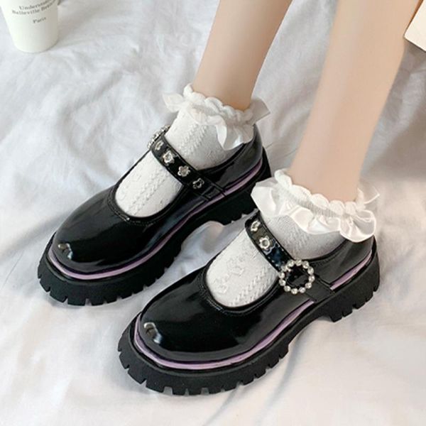 dress shoes lucyever flowers crystal strap mary jane women autumn mixed color platform lolita woman thick heels students, Black
dress shoes lucyever flowers crystal strap mary jane women autumn mixed color platform lolita woman thick heels students, Black