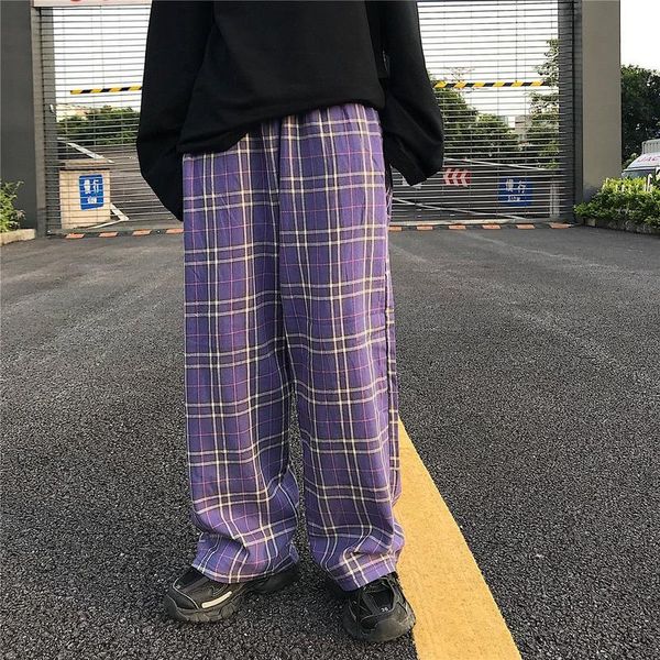 purple plaid pants women vintage plus size wide leg korean style hippie checked trousers elastic high waist women's & capris, Black;white
purple plaid pants women vintage plus size wide leg korean style hippie checked trousers elastic high waist women's & capris, Black;white