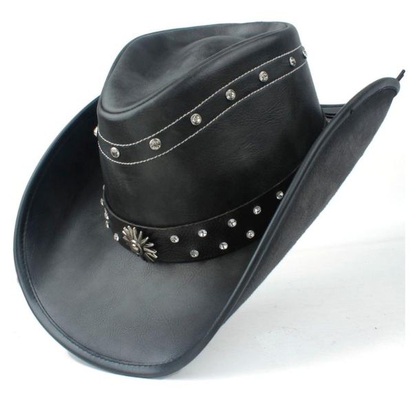 cloches 100% leather men women black western cowboy hat wide brim outdoor sombrero hombre cowgirl, Blue;gray
cloches 100% leather men women black western cowboy hat wide brim outdoor sombrero hombre cowgirl, Blue;gray