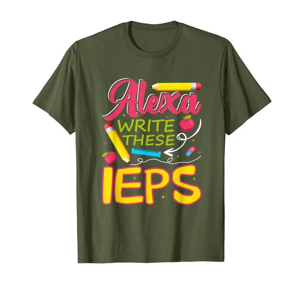 alexa write my iep t-shirt teacher's day teacher lover t-shirt, White;black