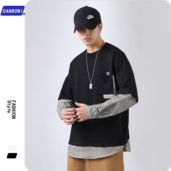 dbn # autumn new ins fake two piece plaid sweater loose brand hip hop long sleeve men's fashion, Black
dbn # autumn new ins fake two piece plaid sweater loose brand hip hop long sleeve men's fashion, Black