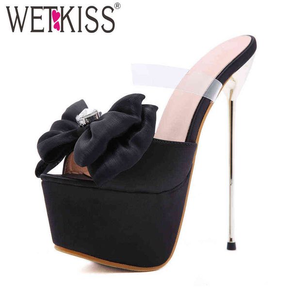 wetkiss women outside slippers super thin high heel slippers open toe platform slippers ladies crystal bowtie party shoes 210630, Black
wetkiss women outside slippers super thin high heel slippers open toe platform slippers ladies crystal bowtie party shoes 210630, Black