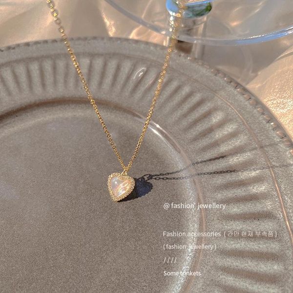 pendant necklaces korea heart-shaped shell stone jewelry necklace woman fashion stainless steel gold chain clavicle anniversary gift, Silver
pendant necklaces korea heart-shaped shell stone jewelry necklace woman fashion stainless steel gold chain clavicle anniversary gift, Silver