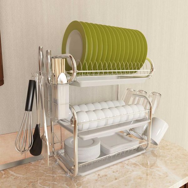 kitchen storage & organization 3 tiers dish drying rack shelf washing holder basket plated iron knife sink drainer organizer
kitchen storage & organization 3 tiers dish drying rack shelf washing holder basket plated iron knife sink drainer organizer