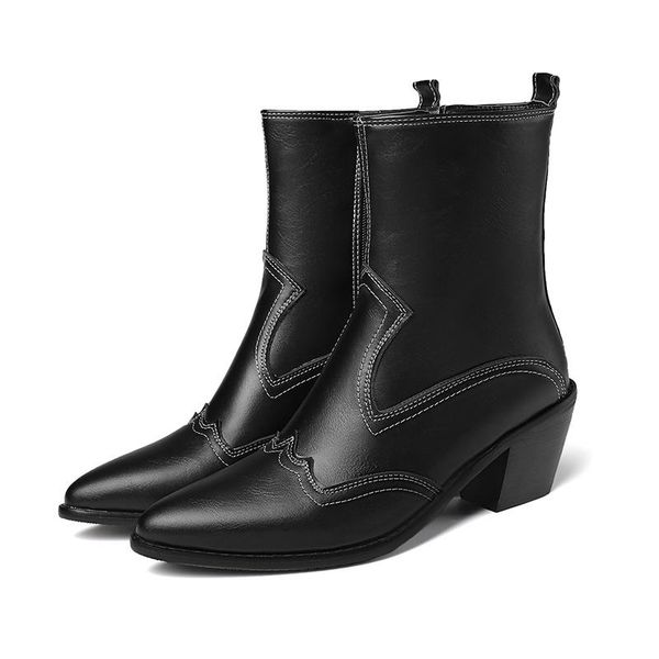 boots lucyever women's autumn winter ankle pointed toe pu leather western cowboy woman thick high heels riding botas mujer, Black
boots lucyever women's autumn winter ankle pointed toe pu leather western cowboy woman thick high heels riding botas mujer, Black