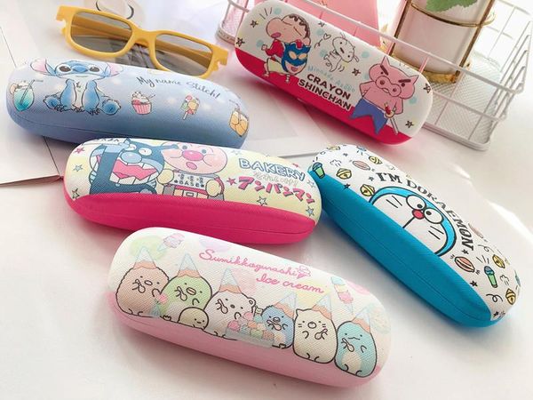card holders cartoon glasses case pu leather myopia, Brown;gray