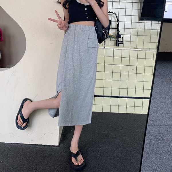 black 6917# side split high waist skirt summer loose korean thin one step
black 6917# side split high waist skirt summer loose korean thin one step