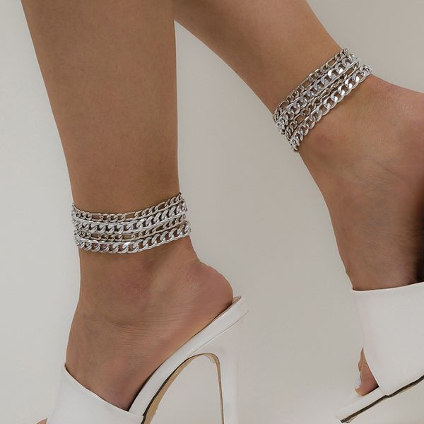 european metal thin chain anklet punk four pieces foot ornaments set for women beach party gold silver anklets jewelry sets wholesale, Red;blue
european metal thin chain anklet punk four pieces foot ornaments set for women beach party gold silver anklets jewelry sets wholesale, Red;blue