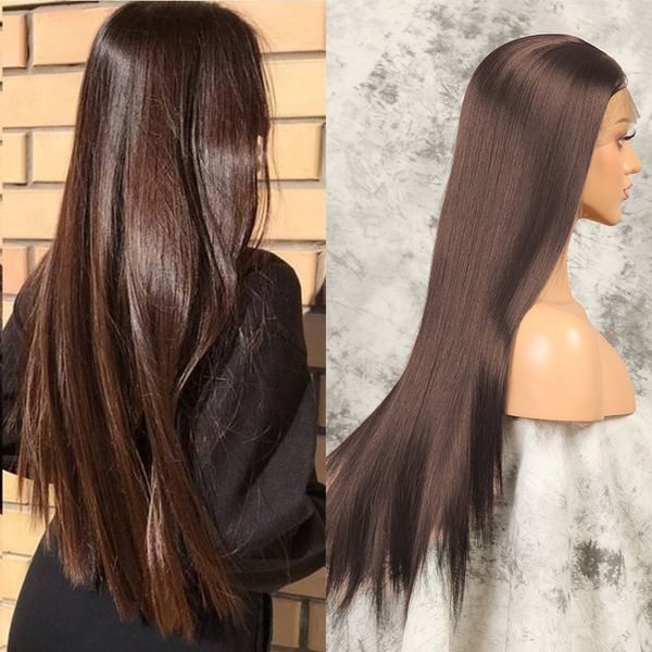 costume accessories 26inch 180% density dark brown synthetic lace front wig realistic looking long straight lace front wig for women, Silver
costume accessories 26inch 180% density dark brown synthetic lace front wig realistic looking long straight lace front wig for women, Silver