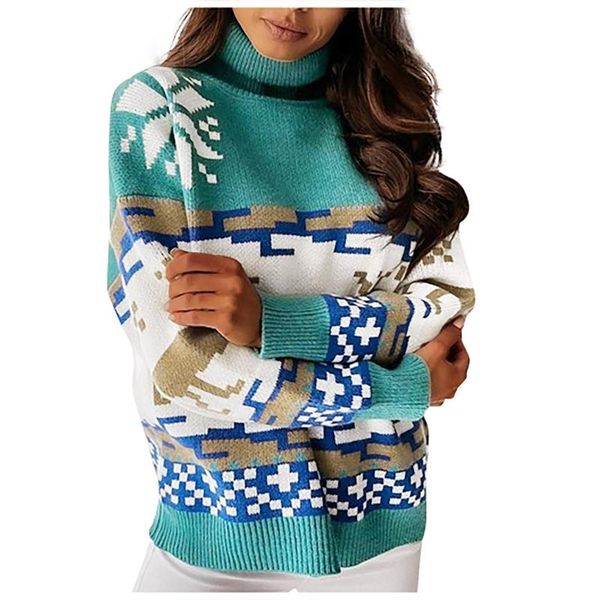 women's sweaters christmas turtleneck elk printed knit women sweater winter fashion warm loose pullover lady elegant all-match, White;black
women's sweaters christmas turtleneck elk printed knit women sweater winter fashion warm loose pullover lady elegant all-match, White;black