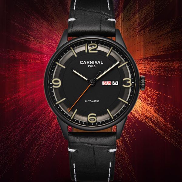 wristwatches switzerland brand carnival miyota automatic watch for men sapphire luxury mechanical hd luminous waterproof reloj hombre montre, Slivery;brown
wristwatches switzerland brand carnival miyota automatic watch for men sapphire luxury mechanical hd luminous waterproof reloj hombre montre, Slivery;brown