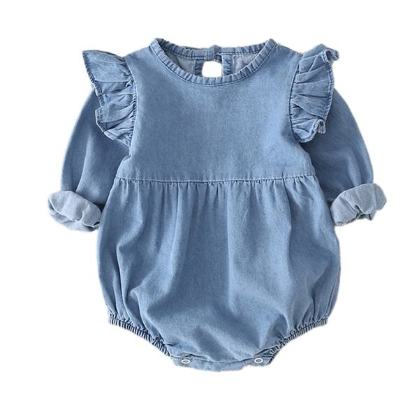 cute denim baby girls bodysuits born clothing for infant autumn body suits 0-24m jumpsuit 211011, Blue
cute denim baby girls bodysuits born clothing for infant autumn body suits 0-24m jumpsuit 211011, Blue