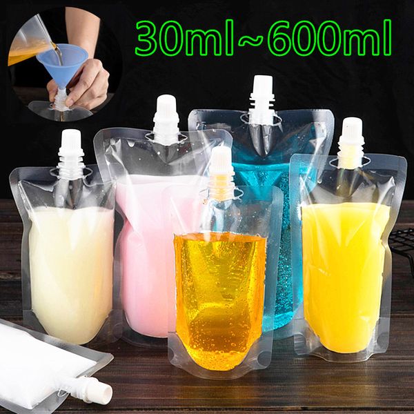 100pcs 30ml~600ml transparent stand up spout beverage bags plastic spout pouches for party wedding fruit juice beer with funnels
100pcs 30ml~600ml transparent stand up spout beverage bags plastic spout pouches for party wedding fruit juice beer with funnels