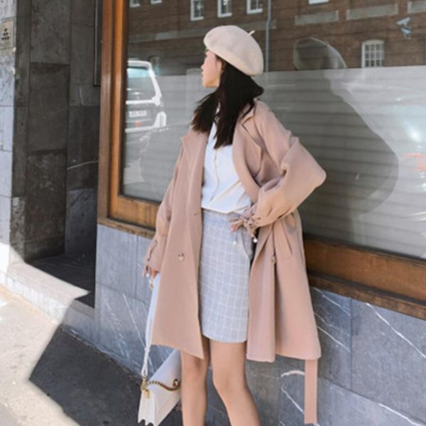 women's trench coats temperament coat mid-length 2021spring autumn korean fashion loose vintage simplicity windbreaker overcoat women a, Tan;black
women's trench coats temperament coat mid-length 2021spring autumn korean fashion loose vintage simplicity windbreaker overcoat women a, Tan;black