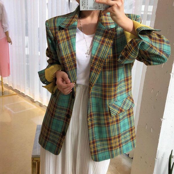 women's suits & blazers women jacket plaid blazer vintage loose autumn chic female long suit jackets stylish ladies, White;black
women's suits & blazers women jacket plaid blazer vintage loose autumn chic female long suit jackets stylish ladies, White;black