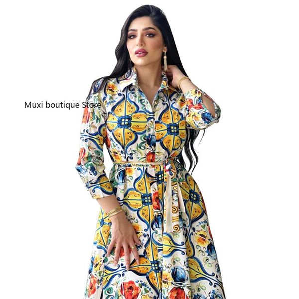 casual dresses muxi muslim women dress turn collar vintage print lace up for abaya dubai turkey middle east caftan, Black;gray
casual dresses muxi muslim women dress turn collar vintage print lace up for abaya dubai turkey middle east caftan, Black;gray