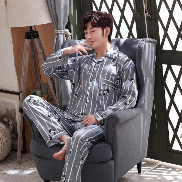style men's pajamas set spring autumn full cotton men sets long sleeve sleepwear +pant leisure home wear clothes, Black;brown
style men's pajamas set spring autumn full cotton men sets long sleeve sleepwear +pant leisure home wear clothes, Black;brown