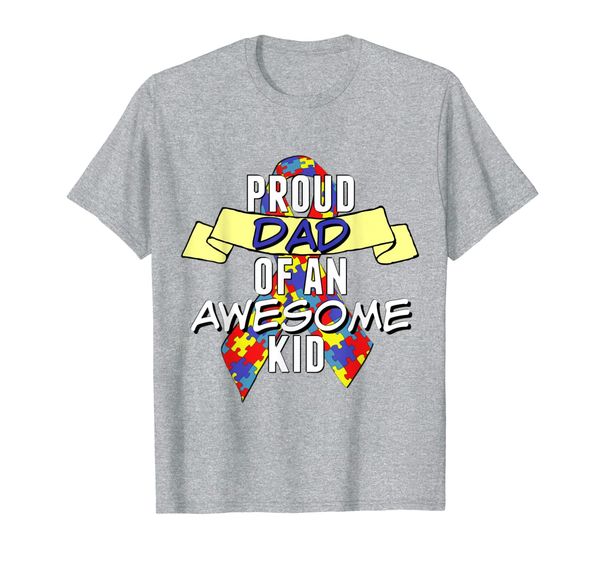 proud dad awesome kid autism puzzle ribbon tshirt gift, White;black
proud dad awesome kid autism puzzle ribbon tshirt gift, White;black