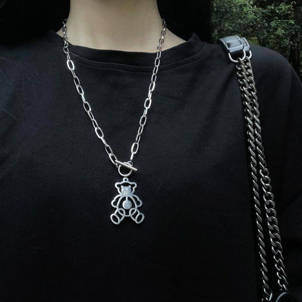 pendant necklaces retro hip-hop hollow-out bear lovers titanium steel necklace ot chain long disco, Silver
pendant necklaces retro hip-hop hollow-out bear lovers titanium steel necklace ot chain long disco, Silver