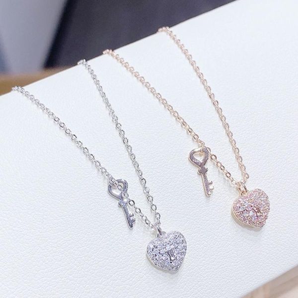 chains botu 2021 fashion creative peach heart lock key necklace love micro-inlaid zircon pendant gift for women, Silver
chains botu 2021 fashion creative peach heart lock key necklace love micro-inlaid zircon pendant gift for women, Silver