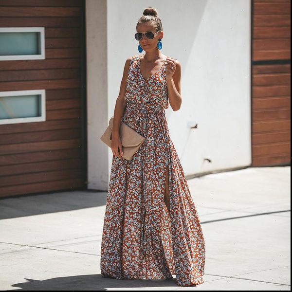 vintage floral printed summer womens dresses sleeveless v neck plus size split maix for vacation, Black;gray
vintage floral printed summer womens dresses sleeveless v neck plus size split maix for vacation, Black;gray